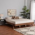 Baxton Studio Sarita MidCentury Modern Ash Walnut Finished Wood King Size Bed Frame 223-12886-ZORO